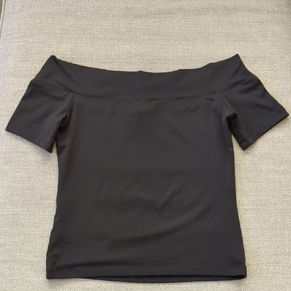 Off-Shoulder Stretch Short Sleeve Black H&M HM Top - Picture 5 of 5